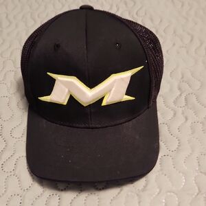 Black Kids Trucker Hat with White & Yellow 'M' Accent